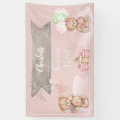 Adorable Watercolor Teddy Bear Baby Dusche Banner (Vertikal)