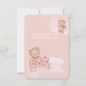Adorable Watercolor Teddy Bear Baby Dusche Dankeskarte (Rückseite)