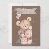 Adorable Watercolor Teddy Bear Baby Dusche Einladung (Vorderseite)