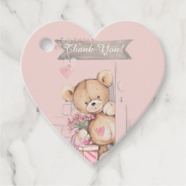Adorable Watercolor Teddy Bear Baby Dusche Geschenkanhänger