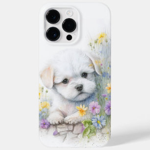 ADORABLE WATERCOLOR WHITE MALTESE PUPPY HUND Case-Mate iPhone 14 PRO MAX HÜLLE