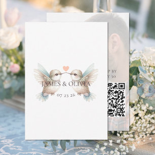 Adorable Wedding Add Foto QR Code RSVP Cards Karte