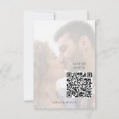 Adorable Wedding Add Foto QR Code RSVP Cards Karte (Rückseite)