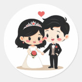 Adorable Wedding Couple Stickers (Vorderseite)
