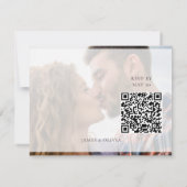 Adorable Wedding Foto QR Code RSVP Karte hinzufüge (Rückseite)