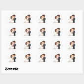 Adorable Wedding Kissing Couple Sticker (Blatt)