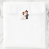 Adorable Wedding Kissing Couple Sticker (Tasche)