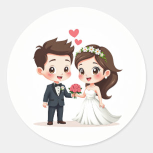 Adorable Wedelsticker Runder Aufkleber