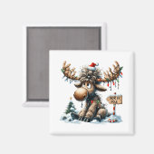 Adorable Weihnachten Elche Merry Christmoose Men W Magnet (Vorderseite/Rückseite)