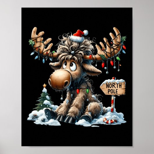 Adorable Weihnachten Elche Merry Christmoose Men W Poster (Vorne)
