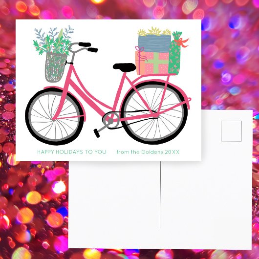Adorable Weihnachten Fahrrad Geschenke CUSTOM Urla Postkarte