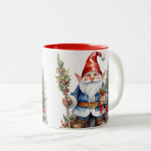 Adorable Weihnachten fröhliche Gnome-Kaffee-Tasse, Zweifarbige Tasse (VorderseiteRechts)