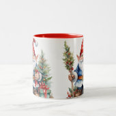 Adorable Weihnachten fröhliche Gnome-Kaffee-Tasse, Zweifarbige Tasse (Mittel)