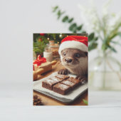 Adorable Weihnachten Otter Backbäckerei Bronien Postkarte (Stehend Vorderseite)