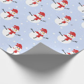 Adorable Weihnachten Schneemannsmuster Festlich Geschenkpapier (Ecke)