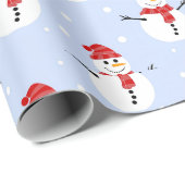 Adorable Weihnachten Schneemannsmuster Festlich Geschenkpapier (Rolleneckpunkt)