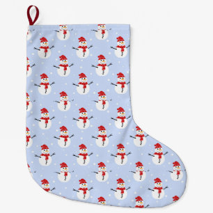 Adorable Weihnachten Schneemannsmuster Festlich Großer Weihnachtsstrumpf