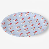 Adorable Weihnachten Schneemannsmuster Festlich Pappteller (Schrägansicht)