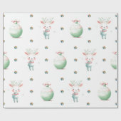 Adorable Weihnachten Urlaub Pastel Dei auf Weiß Geschenkpapier (Flach)