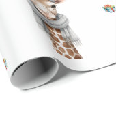 Adorable Weihnachts-Giraffen auf Weiß Geschenkpapier (Rolleneckpunkt)
