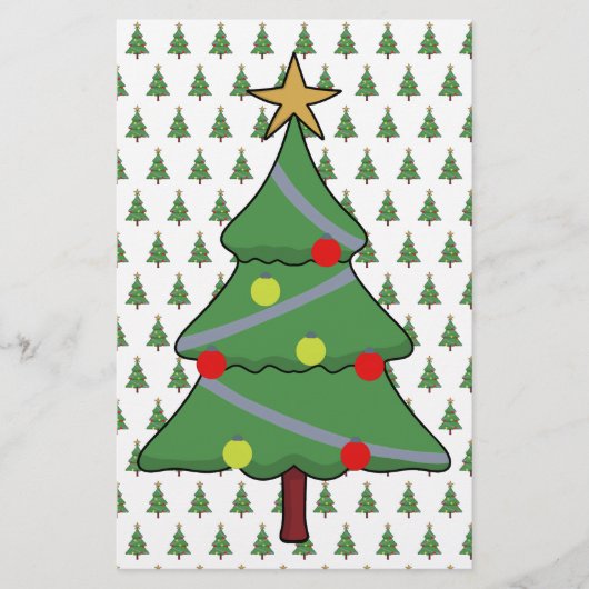 Adorable Weihnachtsbaum Briefpapier (Vorderseite)