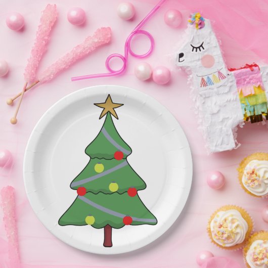 Adorable Weihnachtsbaum Pappteller (Party)