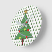 Adorable Weihnachtsbaum Runde Wanduhr (Winkel)