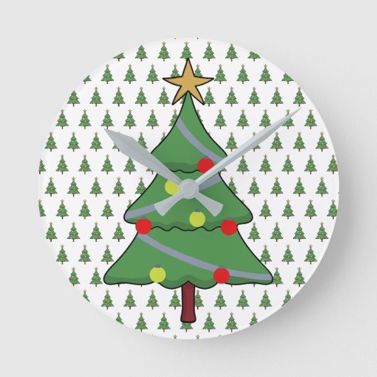 Adorable Weihnachtsbaum Runde Wanduhr (Vorderseite)