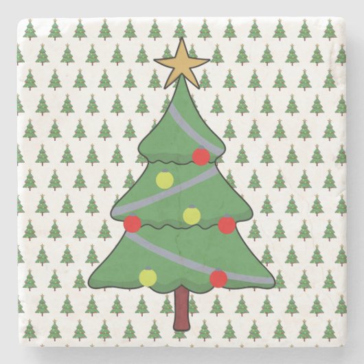 Adorable Weihnachtsbaum Steinuntersetzer (Vorderseite)