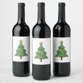 Adorable Weihnachtsbaum Weinetikett (Flaschen)