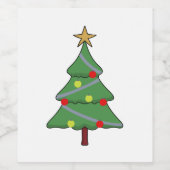 Adorable Weihnachtsbaum Weinetikett (Einzelnes Label)