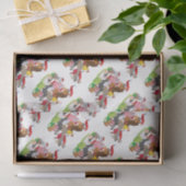 Adorable Weihnachtsbaumtiere in Weihnachtsmannmütz Seidenpapier (Geschenk)