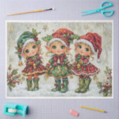 Adorable Weihnachtselfen Seidenpapier (Basteln)