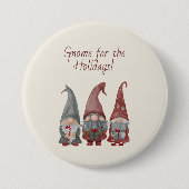 Adorable Weihnachtsgnomen mit Holiday Cheer Button (Vorderseite)