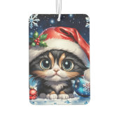 Adorable Weihnachtskätzchen. Autolufterfrischer (Rückseite)