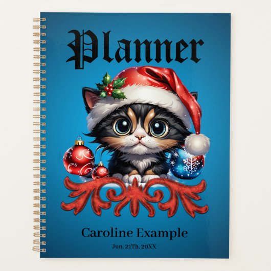 Adorable Weihnachtskätzchen. Planer (Vorderseite)