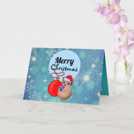 Adorable Weihnachtskatze in Snowy Weihnachtsmannmü Karte