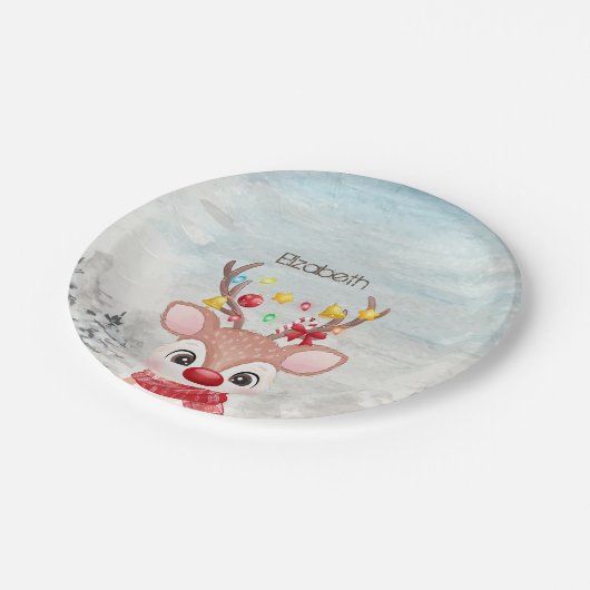 Adorable Weihnachtsmann Pappteller (Schrägansicht)