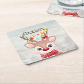 Adorable Weihnachtsmann Rechteckiger Pappuntersetzer (angewinkelt)