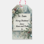 Adorable Weihnachtsmann Retrowasserfarbe Geschenkanhänger (Rückseite)