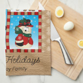 Adorable Weihnachtsmann und Freunde Geschirrtuch (Viertel Falte)