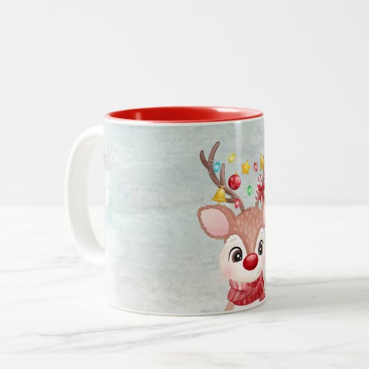 Adorable Weihnachtsmann Zweifarbige Tasse (Vorderseite Links)