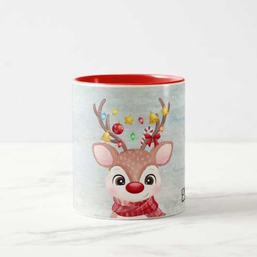 Adorable Weihnachtsmann Zweifarbige Tasse (Mittel)