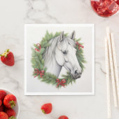 Adorable Weihnachtspferde Serviette (Beispiel)