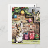 Adorable Weihnachtsrabbit Postkarte (Vorne/Hinten)