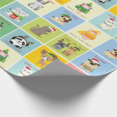 Adorable Weihnachtstiere Geschenkpapier (Ecke)
