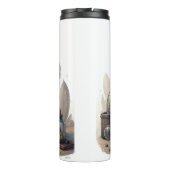 Adorable Weird Cat with Big Eyes Thermosbecher (Rückseite)