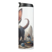 Adorable Weird Cat with Big Eyes Thermosbecher (Nach rechts gedreht)