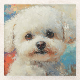 ADORABLE WEISSE BICHON FRISE DOG GLASUNTERSETZER