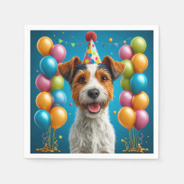 Adorable Welpe feiert Geburtstag Serviette